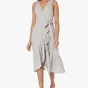 Madewell Gray Asymmetrical Ruffled Sundress